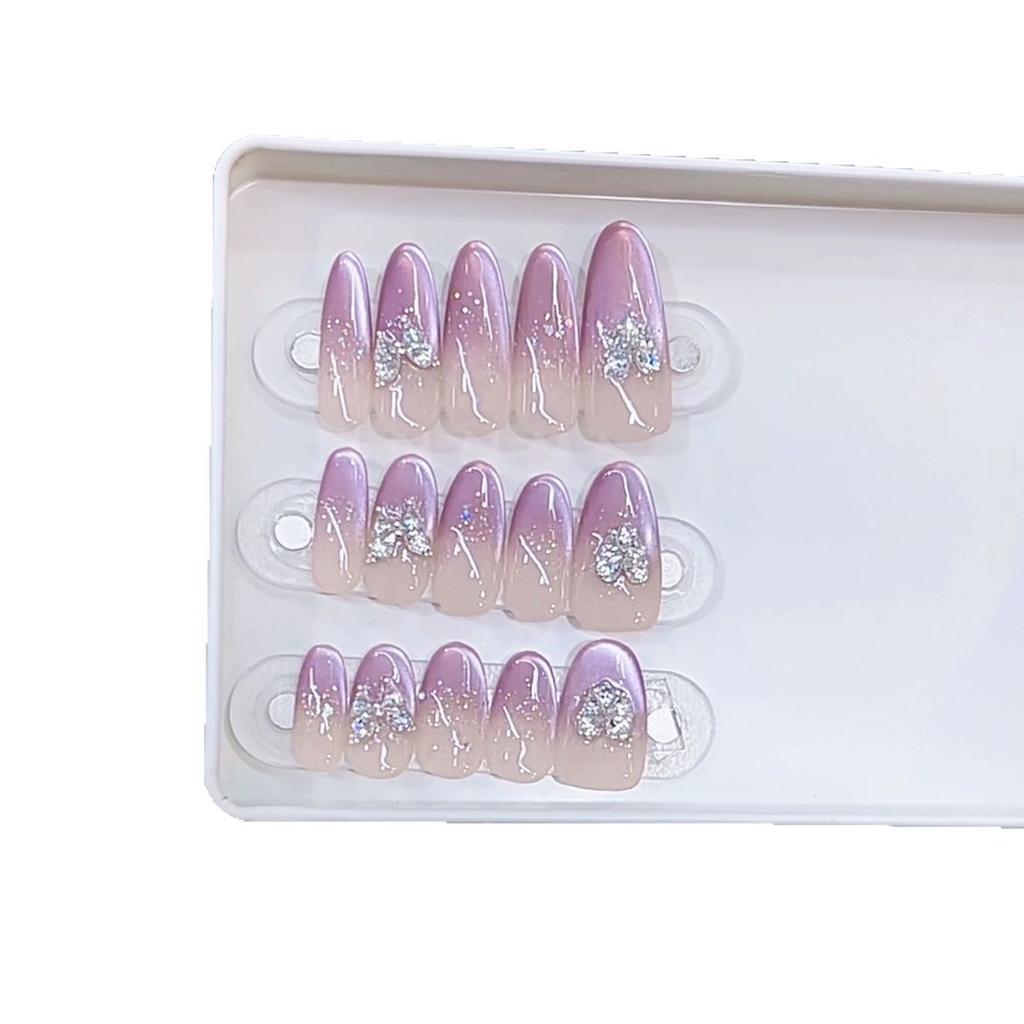 Ручная работа Armor Весна и лето Новинка Фиолетовое Сердце Замороженная Бабочка Любовь Циркон Бриллиант Кошачий глаз Маникюрная нашивка