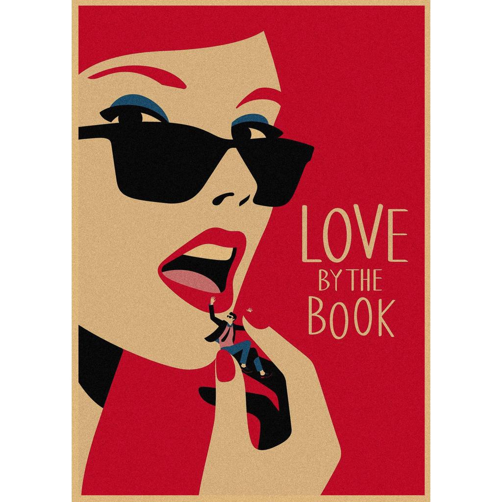 Malika Favre Retro Girl Illustration Kraft Paper Poster for Bar or Cafe Wall Decor