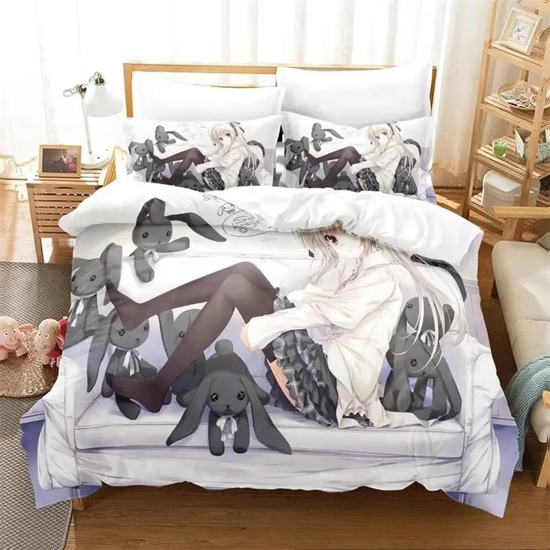 Комплект постельного белья Anime Yosuga No Sora, пододеяльник, одеяло, комплект постельного белья, наволочка, размер King Queen Twin для мальчиков и девочек для взрослых