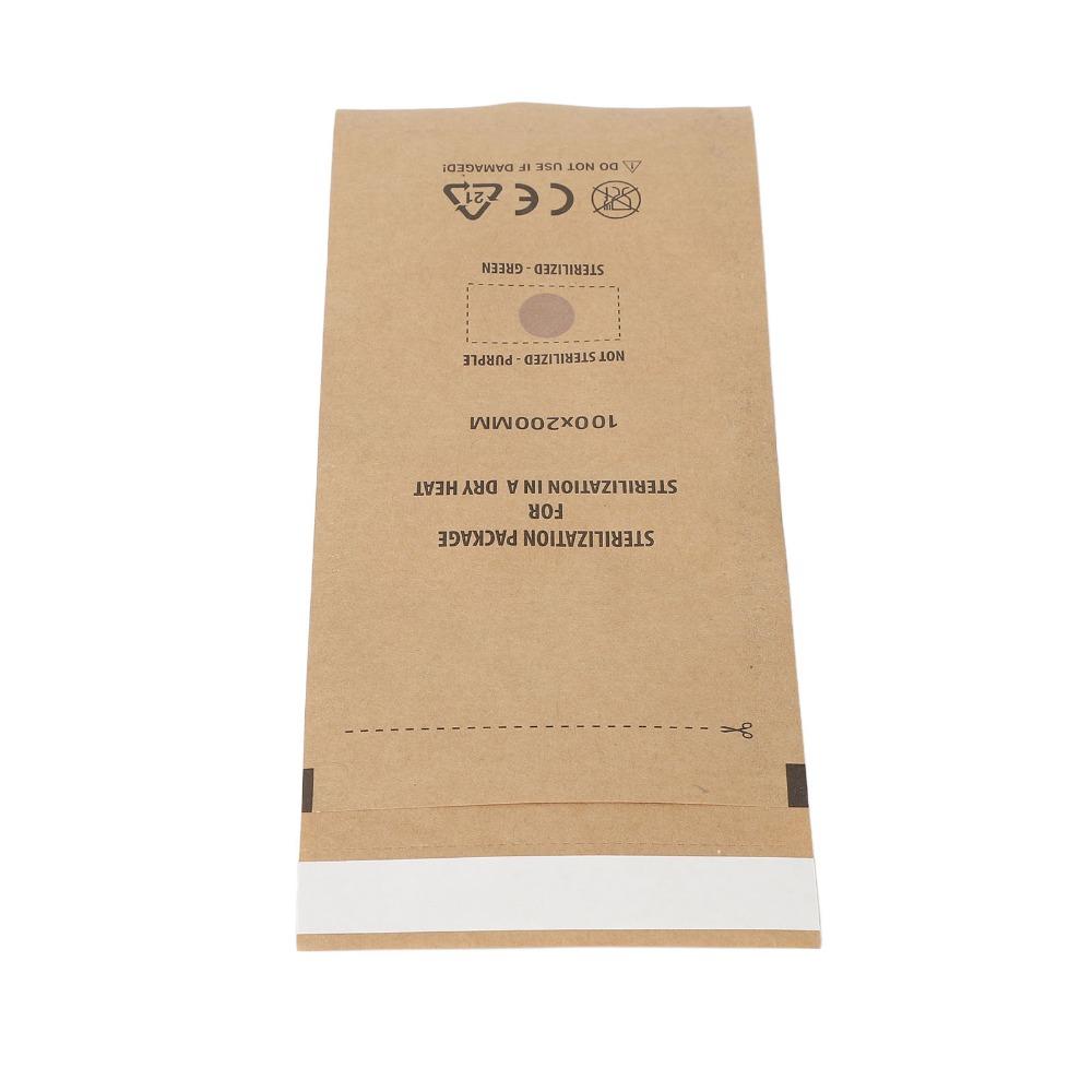 100PCS Disposable Self Sealing Pouch Kraft Paper Cleansing Bag Sterilization Pouches Nail Shops