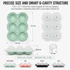 Large Round Ice Cube Maker 6 Hole Silicone Sphere Ice Tray With Attached Funnel Lid For Whiskey Bourbon Home Bar