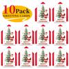 10PCS Cute Cartoon Christmas Greeting Cards Set with Envelopes, Large Size Xmas Cards for Holiday Wishes & Gifts