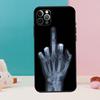 Чехол для телефона 'Скелет Средний палец' Для iPhone 16 14 13 12 11 15 Pro Max 12 13 mini XR 15 16 Plus 16e Чехол Coque