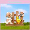Fence Cute Cartoon Duck Dog Mini Model Ornament For Home And Decoration Garden