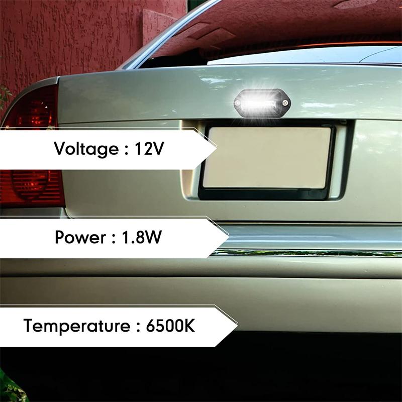 16Pcs 6 LED Car License Number Plate Light 12V for Truck SUV Van RV Trailer Waterproof Tail Light License Plate Lights Lamp