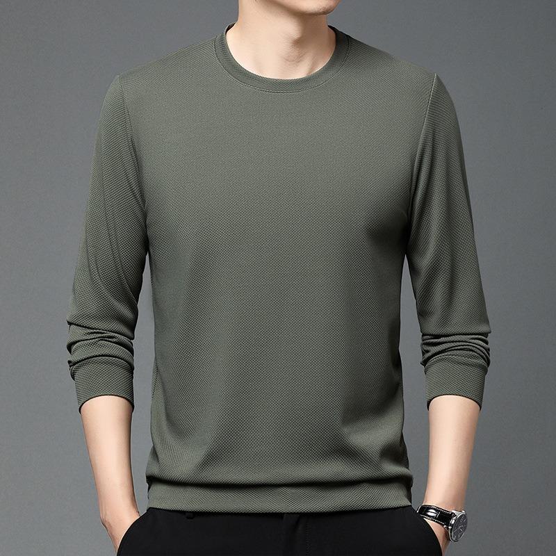 Men S Long Sleeve Solid Crew Neck Casual T Shirt