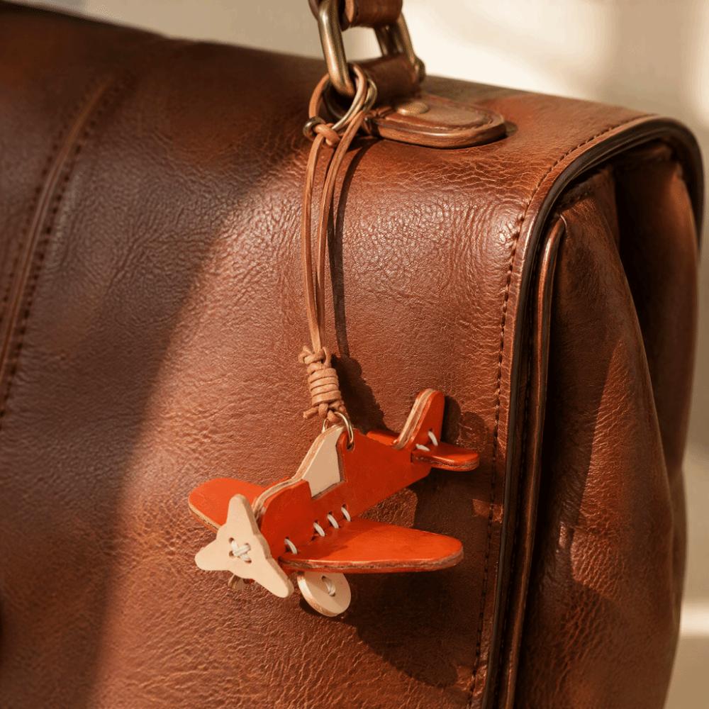 Smooth Texture Bag Charm Mini Airplane Shape Car Hanging Ornament Key Holder Handbag Decoration