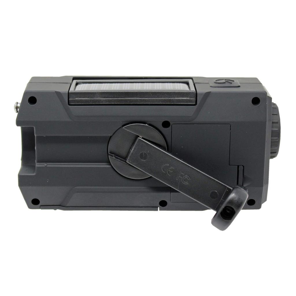 WINTECH Disaster Prevention Splashproof Charging Portable Radio with LED Light White Mobile Charging USB Cable and Type C Adapter Dry Battery