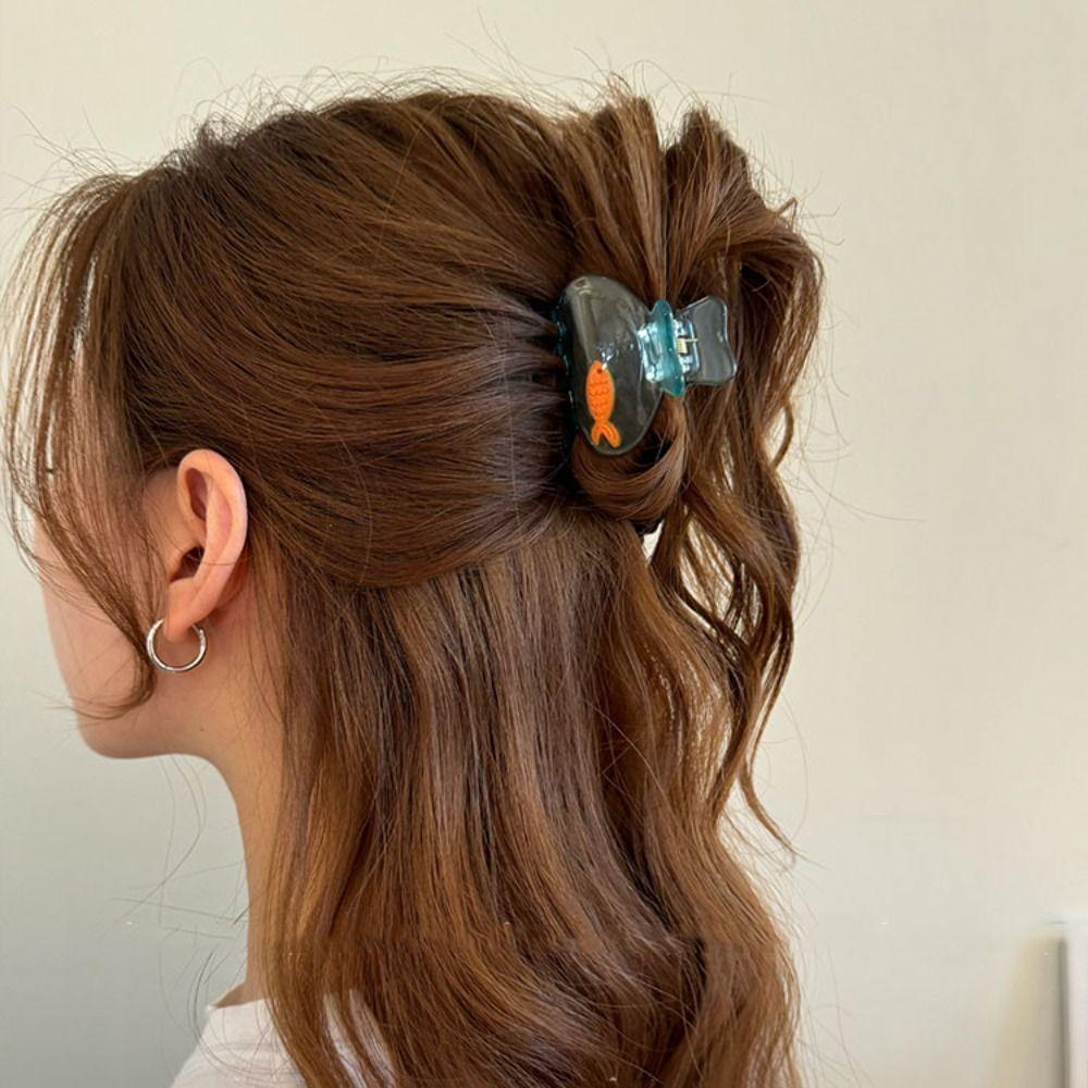 Small Shark Clip Fish Hair Claw Animal Animal Hair Clip Creative Acetate Hair Claw Female/Girls