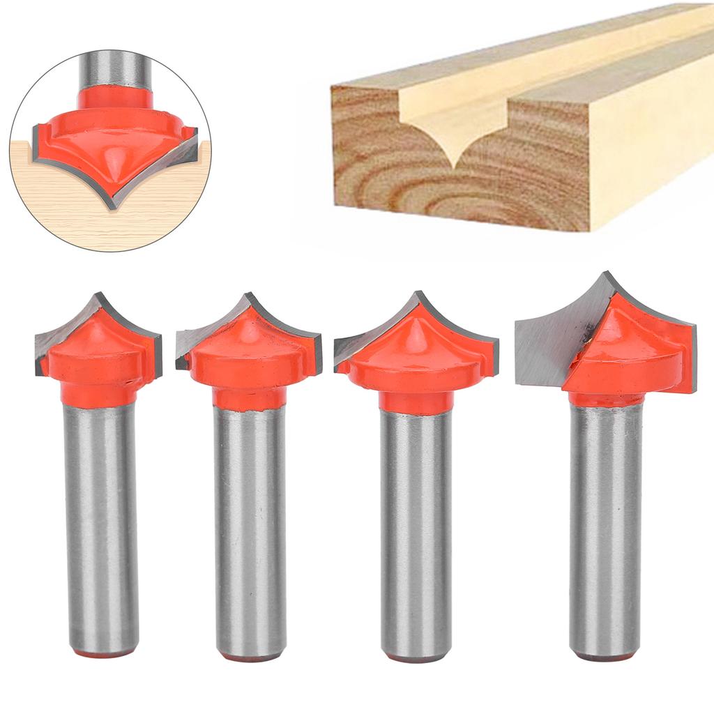 4Pcs Woodworking Router Bits Set 8 Shank SharpenNosed Engraving Machines  Milling Cutter