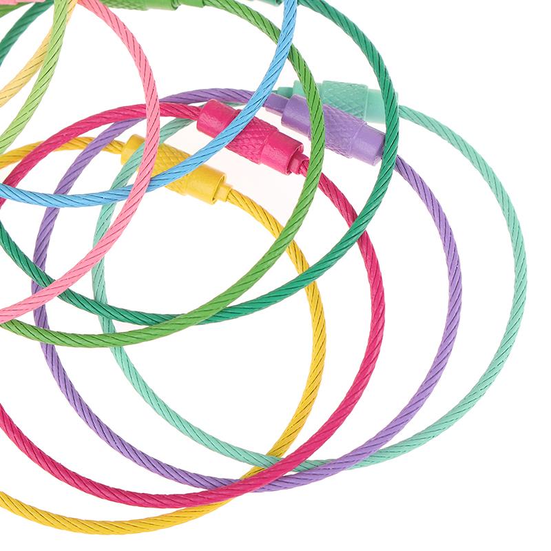 10 шт. случайной длины 15 см стальной проволочный брелок стальной трос брелок трос брелок трос багажная этикетка кольца трос кольца для ключей