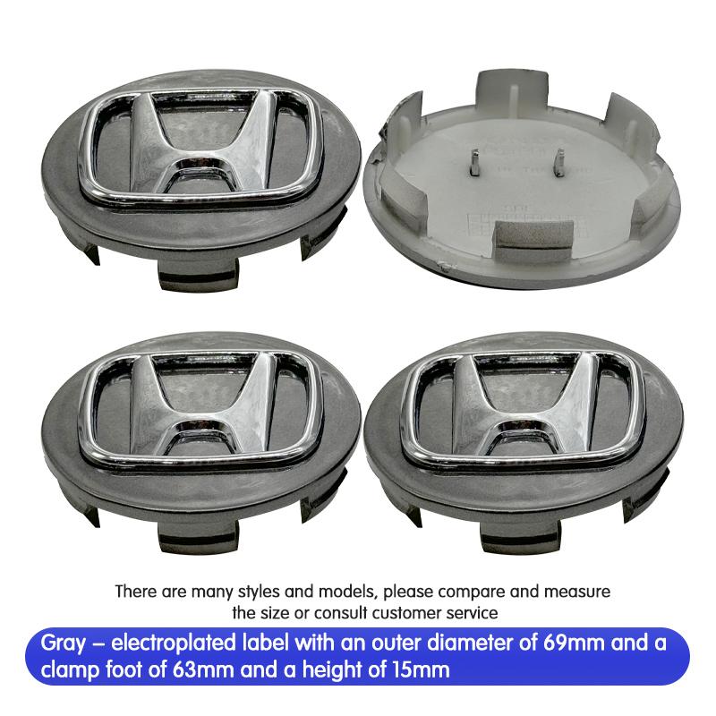 4pcs 69mm 62mm 58mm For Honda Car Wheel Center Cover Rim Hub Caps Accord Fit Jazz CRV CRZ City Alice Odyssey Badge logo Emblem