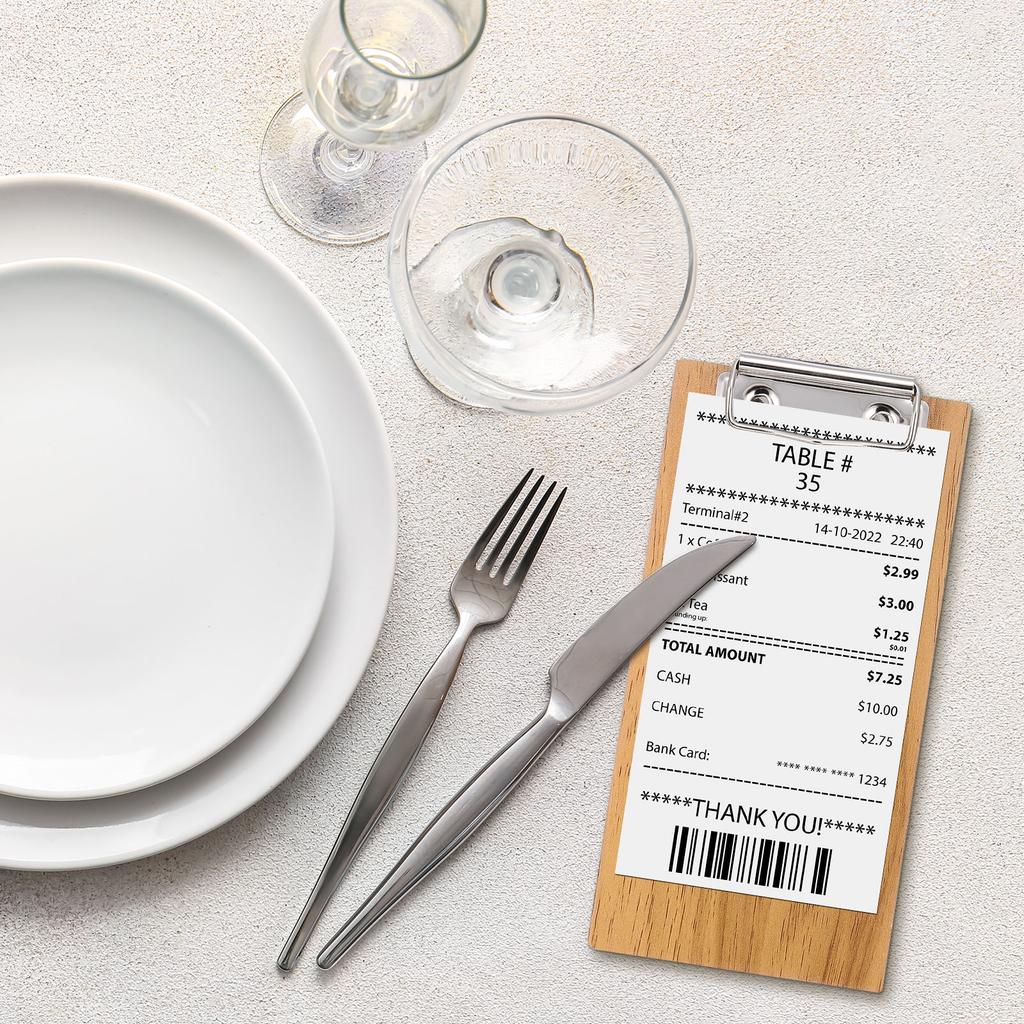 10/20Pcs Check Presenters for Restaurant Mini Clipboard Wood Check Holder Half Page Menu Holder for Restaurant Cafe Check Server