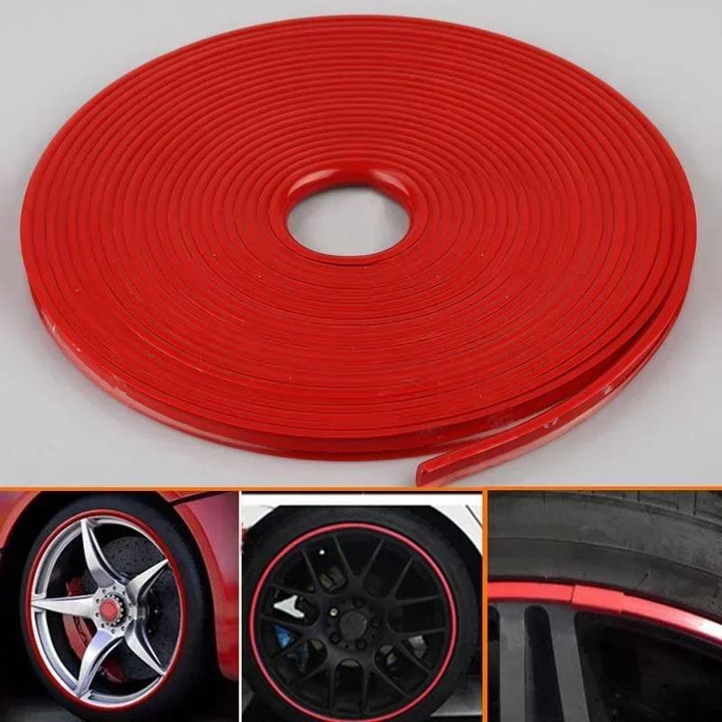4/8M Roll Rim Blades Car Vehicle Color Wheel Rims Protectors Decor Strip Tire Guard Line Rubber Mounding Trim Tire Guard Line