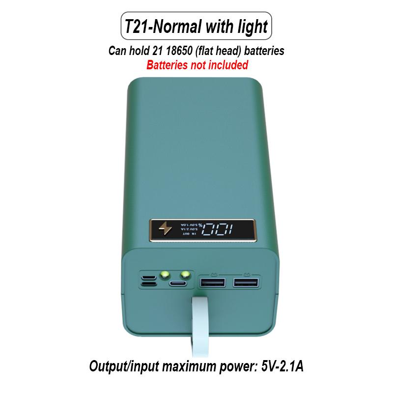 T21 21x18650 фонарик, зарядное устройство, держатель для аккумулятора, чехол «сделай сам», двойной USB 18650, чехол для аккумулятора, организация хранения