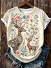 2026 Women's Fashionable Casual Round-Neck Short-Sleeve T-Shirt Bird-Print T-Shirt Trendy Streetwear Short-Sleeve Top