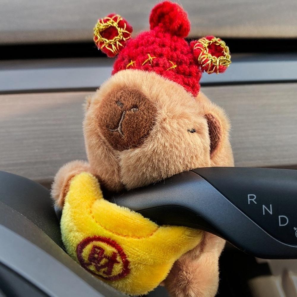 Cute Capybara Car Ornaments Car Dashboard Soft Screen Edge Decor Cartoon Auto Interior Decorations
