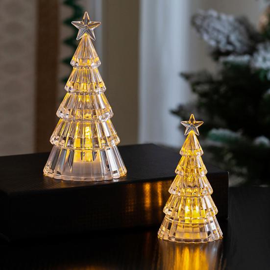 Ночник в виде рождественской елки, украшение, мини-рождественская елка, декоративная лампа, питание от батареек, 3D-елка, светодиодная настольная лампа, украшение для дома, офиса, праздничной вечеринки