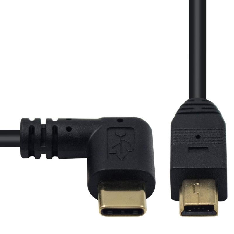 Мини USB на Type C Адаптер Конвертер Кабель для Камеры Телефона OTG Кабель 90 Градусов USB 3.1 Type C Папа на Мини USB Передача