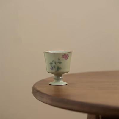 Секретная чашка мастера печи Хуан Жу, керамическая чайная чашка, чашка на высокой ножке, маленькая одинарная чашка, чашка для дегустации чая, высококлассная личная специальная женская чашка для аромата