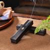 Ebony Carving Reclining Incense Holder with Auspicious Cloud Pattern - Purple Ebony Incense Burner Box for Home Use.