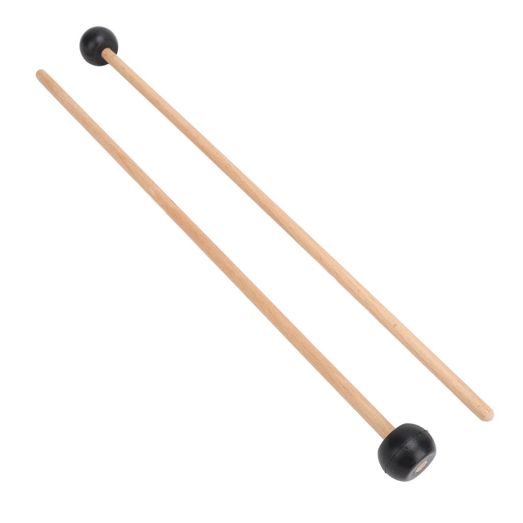 2PCS Glockenspiel Mallet Rubber and Solid Wood 16.5 Inch Long Tongue Drum Mallet