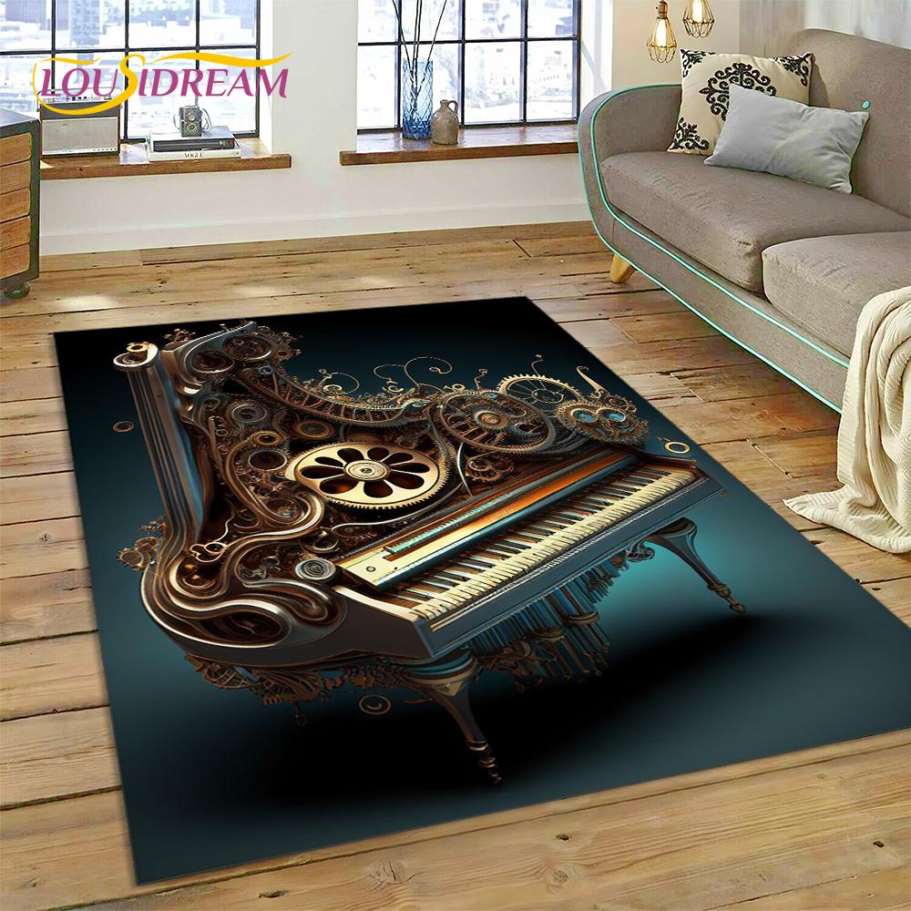 3D Dream Piano Key Музыкальный инструмент Мультяшный коврик Большой, ковер для дома Гостиная Диван Коврик Декор, детский нескользящий напольный коврик