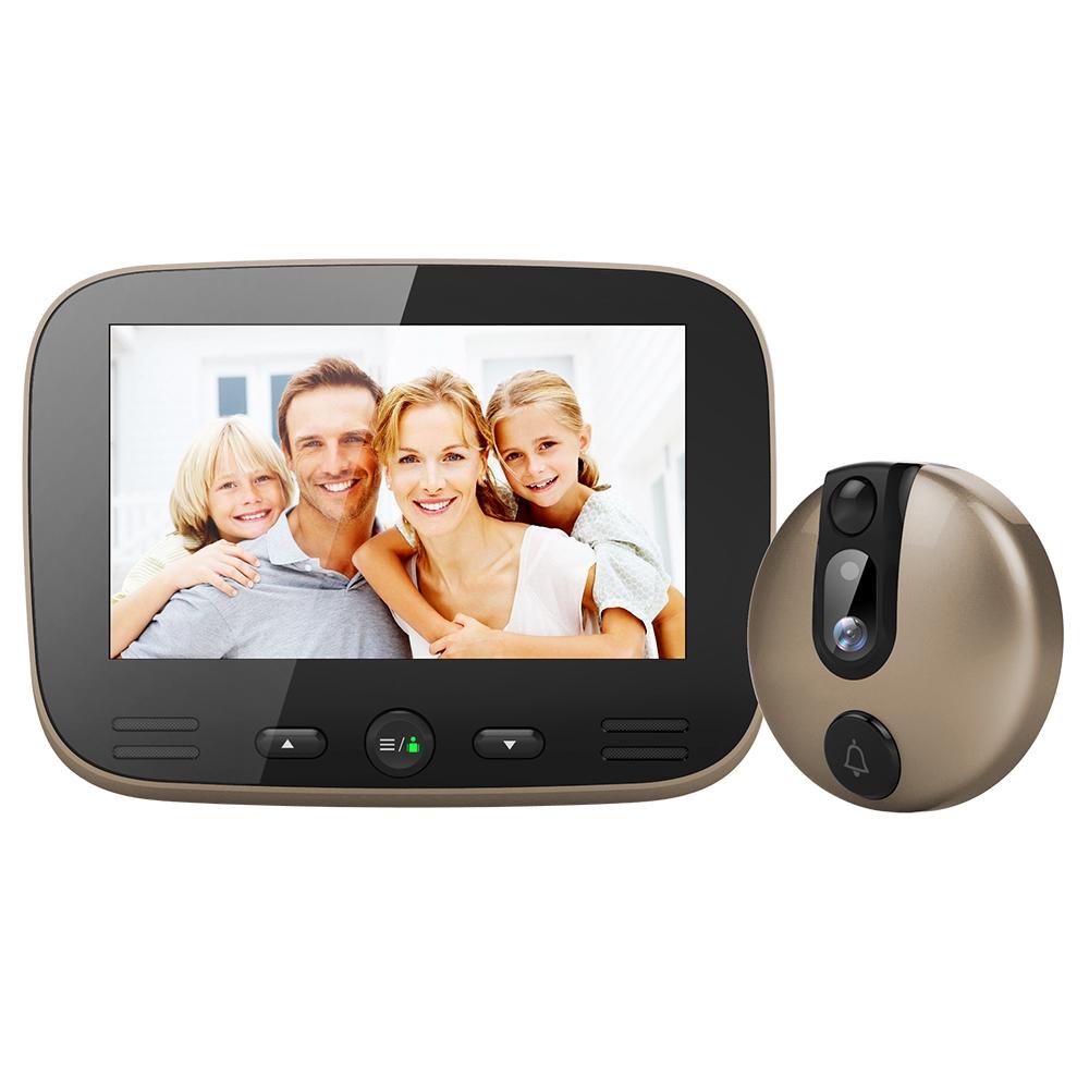 LCD Digital Door Viewer Doorbell Camera 1800mah Electronic Cat Eye Camera Photo Monitor Home Wireless Video Doorbell 4.3Inches