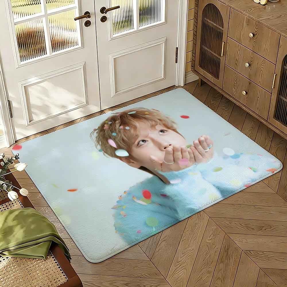 Actor P-Park Ji-hoon Floor Mat Soft Thickened Absorbent Non-Slip Bedroom Living Room Door Mat Home Decor Flannel Rugs