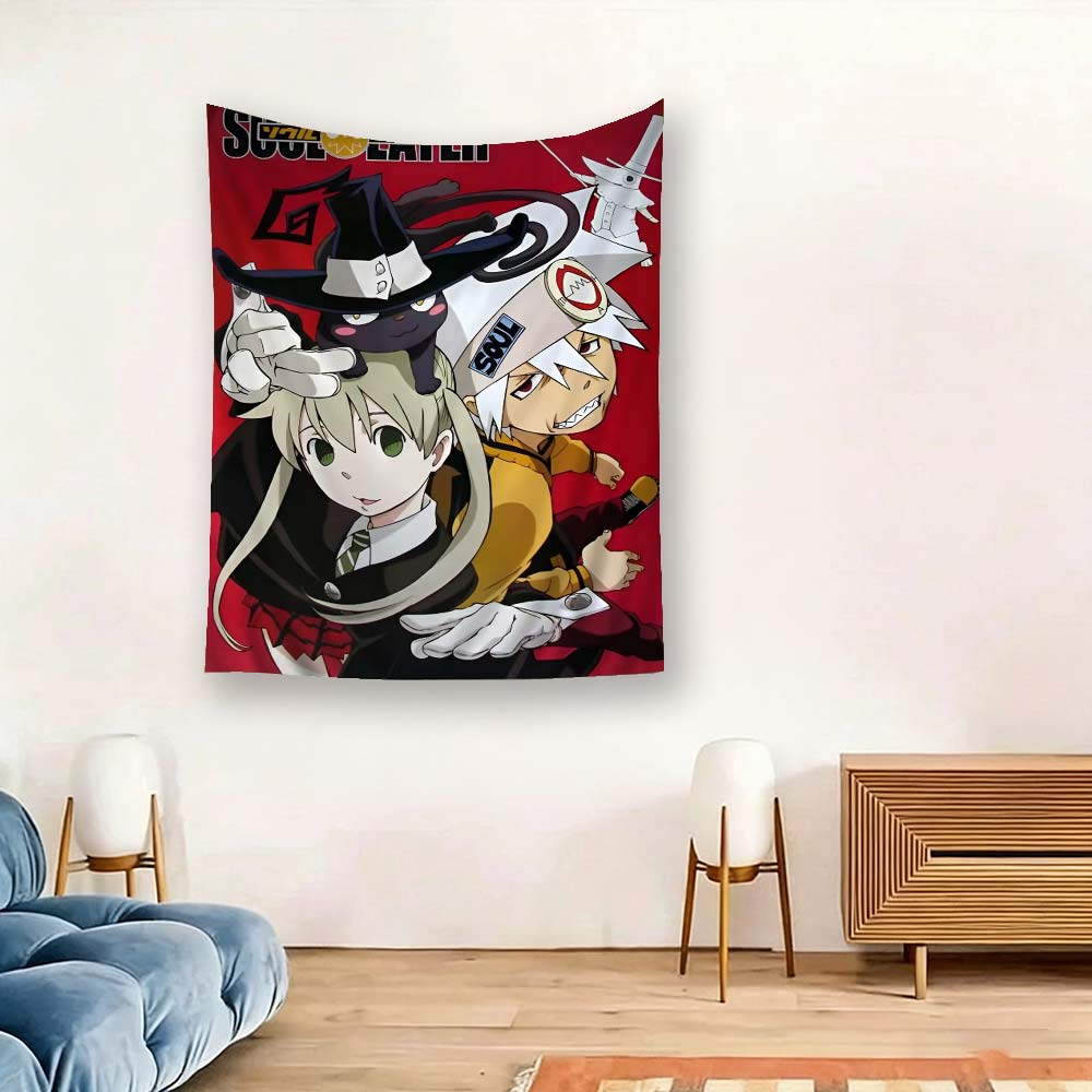 Гобелен Soul Eater, Гобелен на тему Косы Смерти, Ведьмы, Черного Кота, Униформы, Гобелен для Декора Стены Спальни в Аниме, Плоская Печать