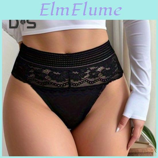 Waist Underpants Women High Hollow Out Lace Soft Breathable Anti Septic Stretchy Moisture Wicking Flower Embroidery Mesh Lady Panties Briefs
