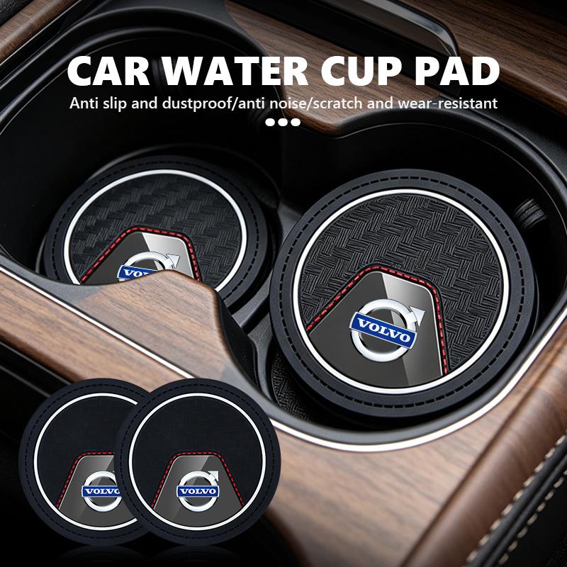 2Pcs Car Cup Mat Anti-Slip Drink Coaster Auto Interior Cup Holder Pad For Volvo Xc60 Xc90 V40 V60 S60 V50 V90 S80 C40 XC40 V70 NS0