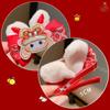 Bunny Plush Rabbit Hairpin Tassel Chinese New Year Headwear Sweet Bow Hair Clip  Children