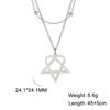 Lucktune Him Heartagram Star Pendant Necklace Stainless Steel Heart Pentagonal Chain Necklace Women Couple Jewelry Wedding Gift