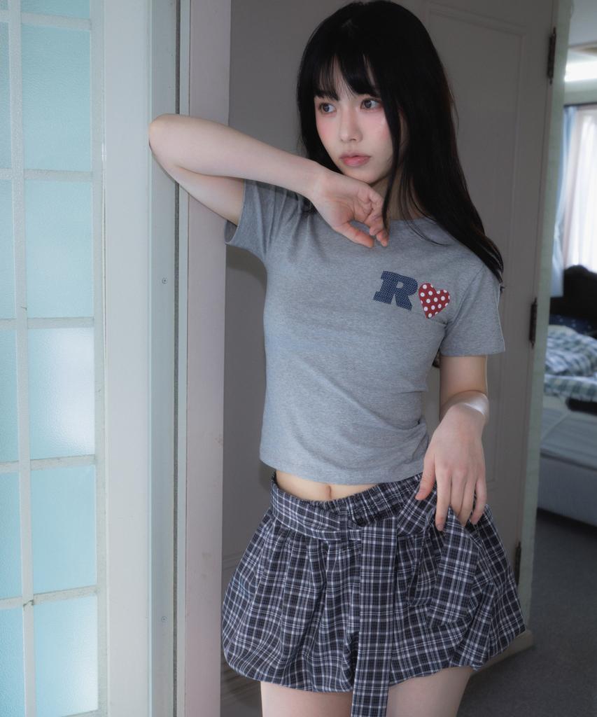 ROSEFRANTZ Dot Heart Cotton T-Shirt [Gray]
