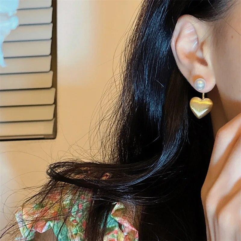 Bohemian Heart Circle Round Earrings Fashion Exaggerate Metal Geometric Hoop Earrings For Women Girls Trendy Party Jewelry Gifts