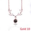 Fashion Boho Crystal Valentine's Day Present Projection Necklace I love You Bohemia 100 Languages
