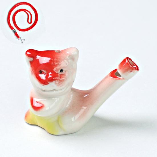 Мини Керамический Свисток Водяная Птичка Милые Животные Китайского Зодиака Шумоиздатель с Подвесным Шнурком Имитирует Пение Птиц Свисток Детская Игрушка для Ванны