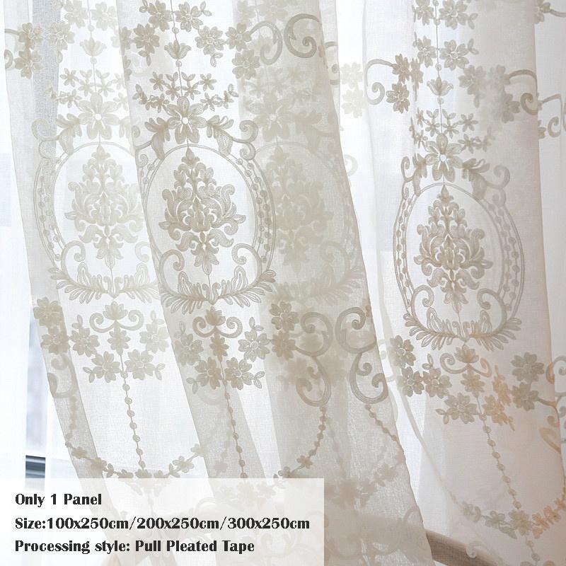 Полупрозрачный тюль в европейском стиле