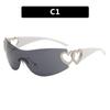 Love Heart One-Piece Sunglasses 2023 - Trendy Y2K European & American Style INS Celebrity Sunglasses