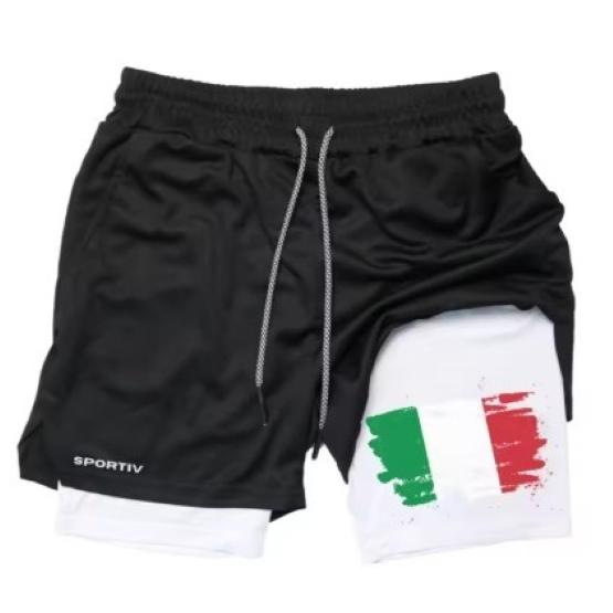 Camouflage Italy Flag Muay Thai Kick Boxing Shorts Men Women Unisex Casual Sportswear Double Layer Quick Dry Training Sport Gym Fitness Workout