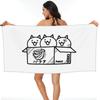 Пляжное полотенце Battle Cats Мягкое Микрофибра Быстросохнущее Впитывающее Быстрые полотенца Для йоги