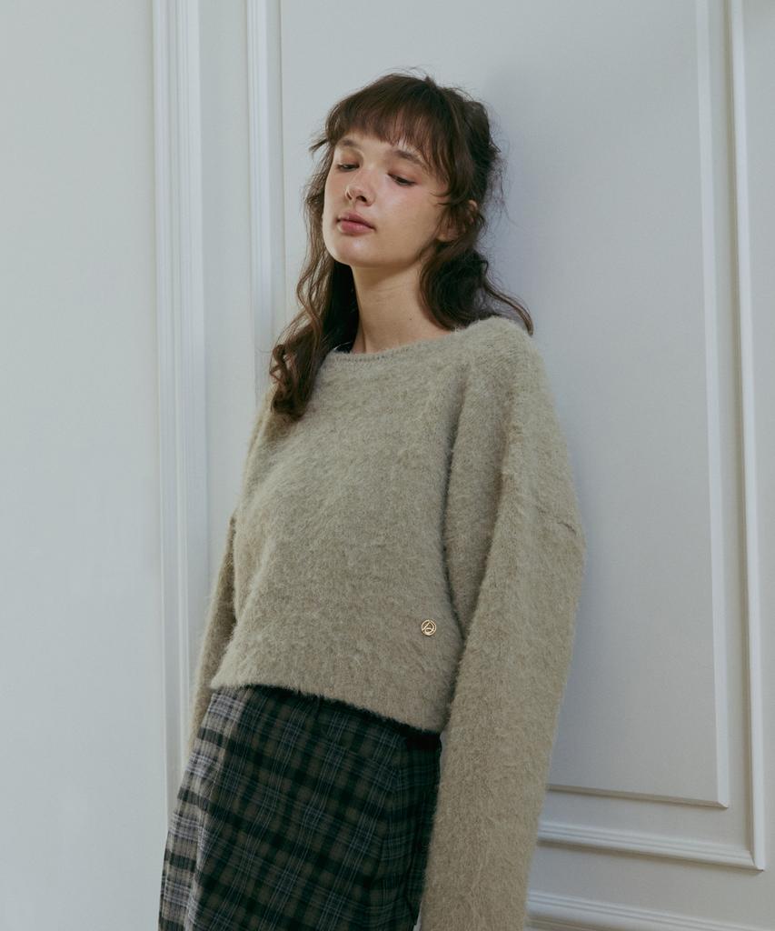 ODER Woolbrush Crop Pullover - Beige