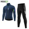 Cycling Sets Mens Winter Thermal Jacket Pants Gel Padded