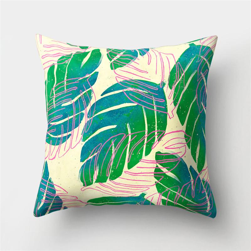 Зеленый лист, растение, цветок, квадратная наволочка для дома, гостиной, дивана, спальни, декоративная поясная подушка, наволочка