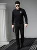 European-Style Round-Neck Sweater for Men, Faux Two-Piece, 2025 New Autumn and Winter Trendy Brand, Gold-Stamped, Warm Knit Base Shirt for Men