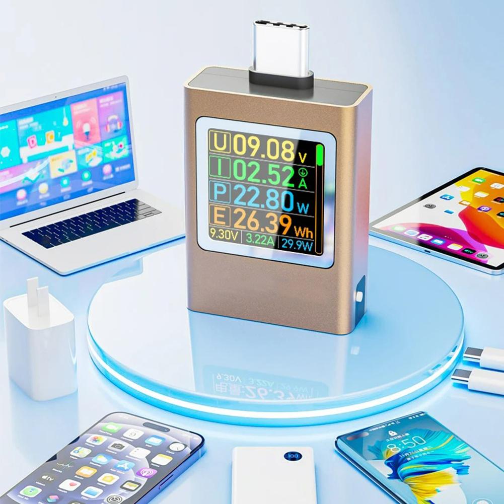 Тестер мощности USB Type-C Амперметр Вольтметр Детектор Ампер Вольт Детектор Протокол быстрой зарядки PD 3.1 3.0 QC 2.0 3.0 DC 4.5-50V 0-12A