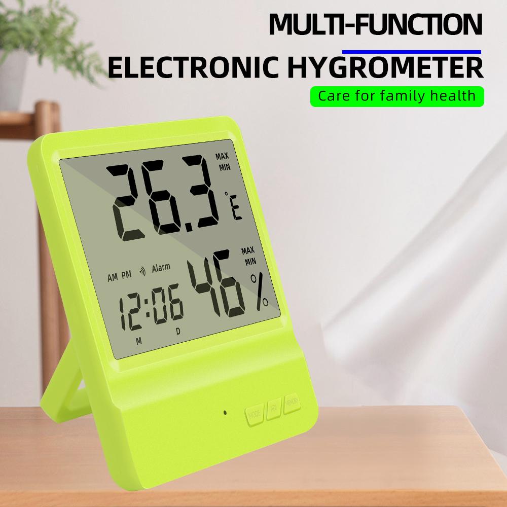 Многофункциональный измеритель температуры и влажности с ЖК-дисплеем, электронные часы с термометром и гигрометром для домашнего интерьера