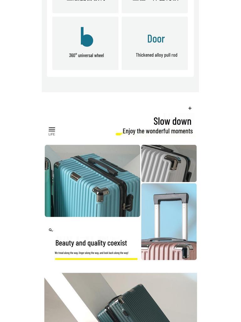 2024 28-Inch Sturdy Travel Suitcase with Combination Lock - Lightweight and Durable for Men and Women