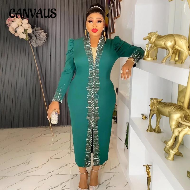 Модное женское платье для поездок на работу больших размеров с гвоздями и бусинами